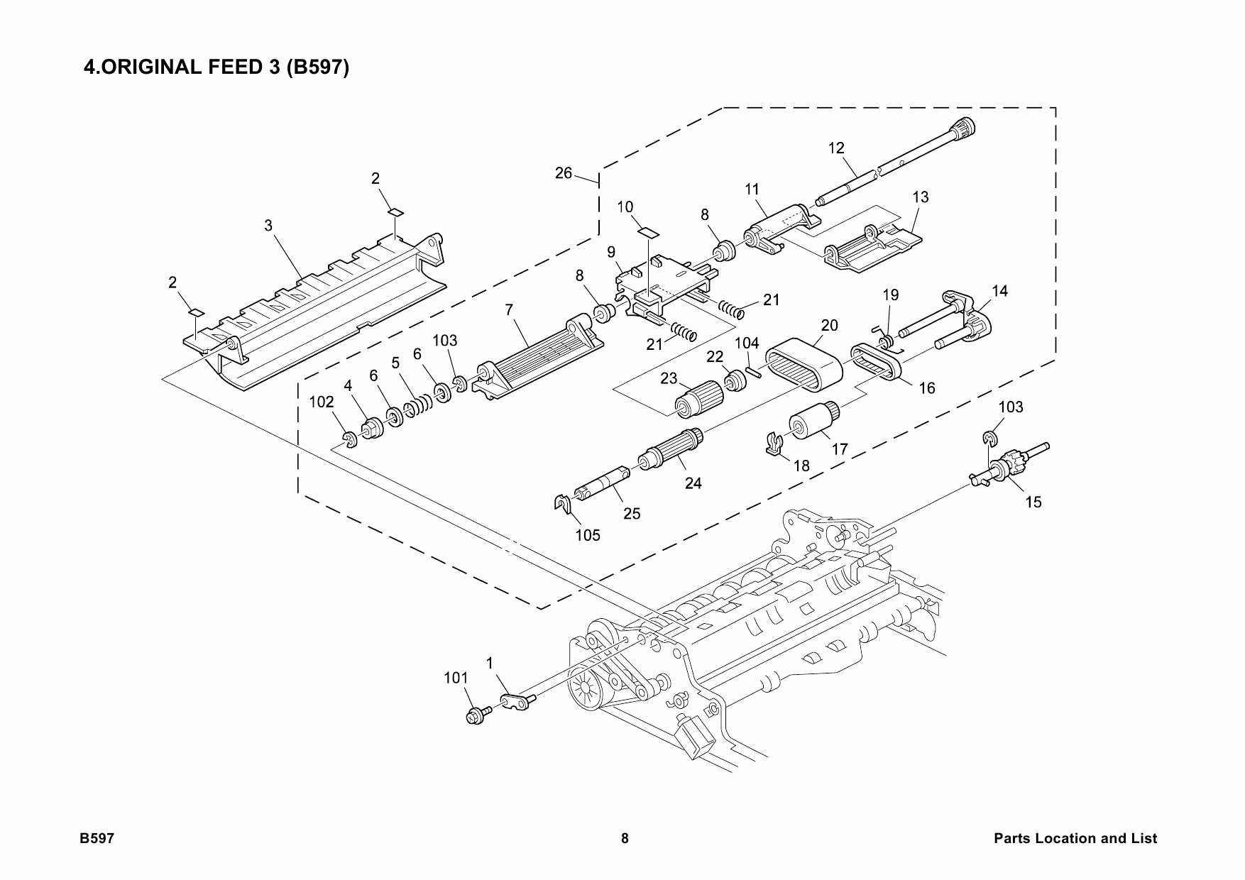 RICOH Options B597 AUTO-REVERSE-DOCUMENT-FEEDER-DF77 Parts Catalog PDF download-5